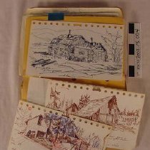 Yellow 3-Ring Binder Notebook of Sketches