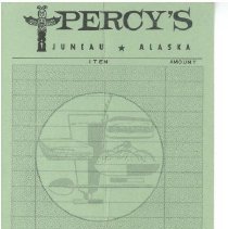 PERCY'S JUNEAU ALASKA CAHIER'S SLIP