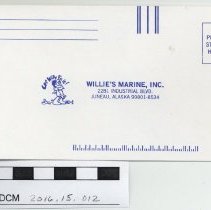 WILLIE'S MARINE, INC. envelope