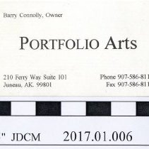 PORTFOLIO Arts business card