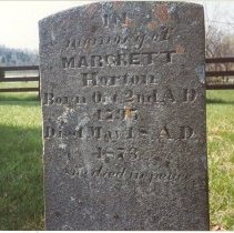 Gravestone of Margrett Horton