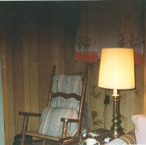 Rocking chair, lamp, and table in the home of A.P. and Cornelia Elmore