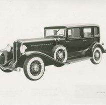 (392) 1931 Auburn 12-160 Sedan, 3/4 Left Front View, Drawing