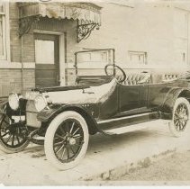 (125) 1914 Auburn Left Profile, Top Down, Parked at McIntyre Home in Indian