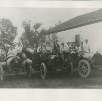 (92) 1911 Auburn, Three Cars, Front View