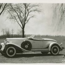 1932 Auburn 12-160 Speedster on Golf Course, Top Down, Left Profile