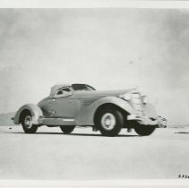 (644)1936 Auburn 852 Speedster on Salt Flats, Speed Test on Right Front Vie