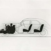 (666) 1936 Cord 810 Westchester Sedan Phantom Drawing,  Left Profile Drawin