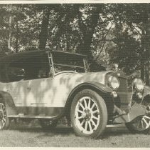 (150) 1921 Auburn Touring 6-39, Top Up, 3/4 Right Profile, with White Fence