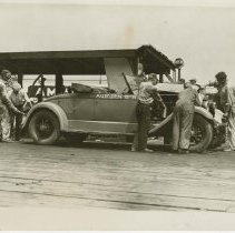 (246) Auburn 8-88 Roadster Being Serviced at Atlantic City Speedway