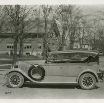 (296) 1928 Auburn 8-88 Touring, Top Up, Front of Eckhart Libary