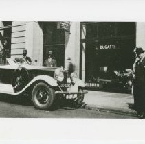 (319) 1928 Auburn 3/4 Front Right Profile,on Street in Front of Dealership