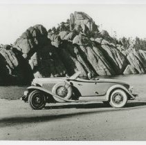 (439) 1931 Auburn Speedster Designed by Alan Leamy with Boulders Behind