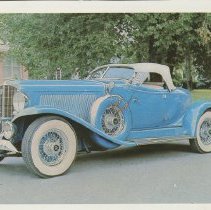 (504) 1932 Auburn V-12 Speedster, Blue, Top Up, Red Brick House
