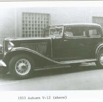 (555) 1933 Auburn V-12 165 Brougham, 3/4 Front View Left Profile