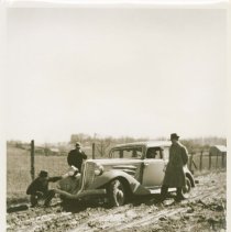 (582) 1934 Auburn Sedans on a Long-Distance Test Run Left 3/4 Profile