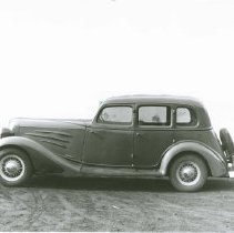 (628) 1934 Auburn 850 Sedan on Dirt Road, Left Side Profile