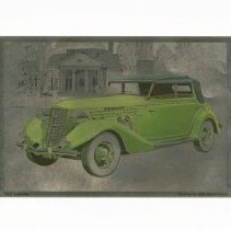 (658) 1935 Auburn 810 Supercharged, Foil Etching from Painting