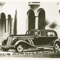 (698) 1935 Auburn 851 Brougham, 3/4 Front View Left Profile,Artist's Render