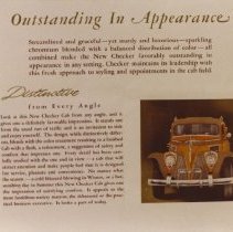 (945) 1940 Checker Cab Promotion, "Outstanding in Appearance"