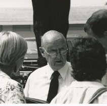 (16) Gordon Buehrig at the Eckhart Library Before the Parade of Clasics