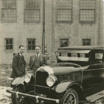 (35) E.L. Cord and Ray Faulkner Next to 1926 Auburn Sedan