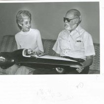 (116)  Alex Chrisanthie Tremulis in 1979 with a Model He Designed in 1966