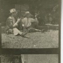 (92) Alan Leamy and Earl Fribley Getting Target Practice on Farm
