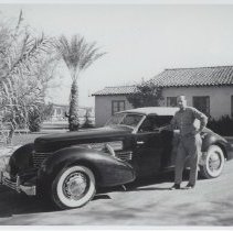 (97) L.B. Manning on an Auburn Children's Car with Child Inside, Circa 1930