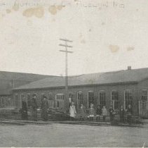 (251) Auburn Auto Co. Employees Outside the Factory Around 1915