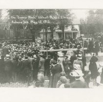 (564) The Laying of the "Corner Stone" at the Eckhart Public Library,1910