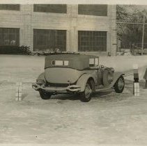 (130) 1929 Cord L-29 Phaeton Sedan at a snowy AAC Complex