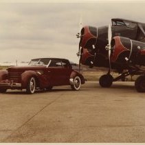 (377) 1936 Cord 810 Phaeton, 1936 Stinson airplane, Crystal Lake Airport