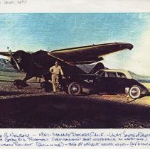 (384)Lee Nelson with his 1937 Cord 812 Phaeton in the Mojave Desert