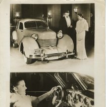 (410) 2 Shots of 1936 Cord 810 Prototype, woman in car;man and woman beside