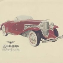 (01) Rendering of 1935 Duesenberg SSJ Roadster, 3/4 front right profile