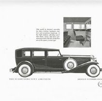 (354)Advertisement of rendering of 1935 Duesenberg J Limousine