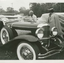 (550)1930 Duesenberg Convertible Coupe at ACD Club Reunion, rain covered, \