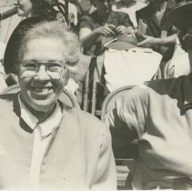 (658)Close-Up of Mrs. August Duesenberg at the Indianapolis Motor Speedway