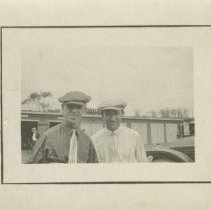 (661-2) Mr. and  Mrs. August Duesenberg at Indianapolis Motor Speedway, car