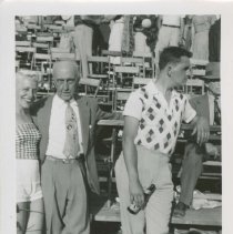 (692)4 shots of members Duesenberg family at Indianapolis Motor Speedway