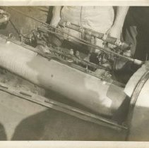 (751)Close-up shot of a Duesenberg Model A engine adapted for racing