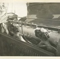 (752)Close-up shot of a Duesenberg Model A engine adapted for racing