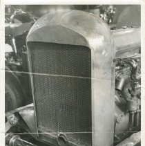 (754)Close-up shot of a grill of a Duesenberg racing engine