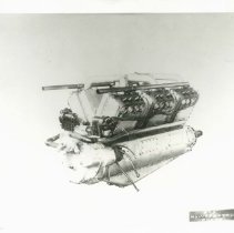 (772)Close-up shot of a Duesenberg 12-Cylinder plane engine (4)