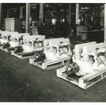 (779)Shot of several Duesenberg engines in the factory in Elizabeth, NJ