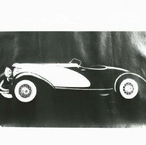 (929)Rendering of 1930s Duesenberg J Convertible, left profile, J-437