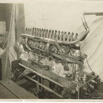 (1035)Shot of Duesenberg Motors V-16 military aircraft engine