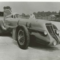 (1045) Shot of a one of a kind race car at the race track