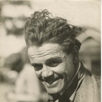 (144)Close-up shot of Tom Alley at the race track around 1915